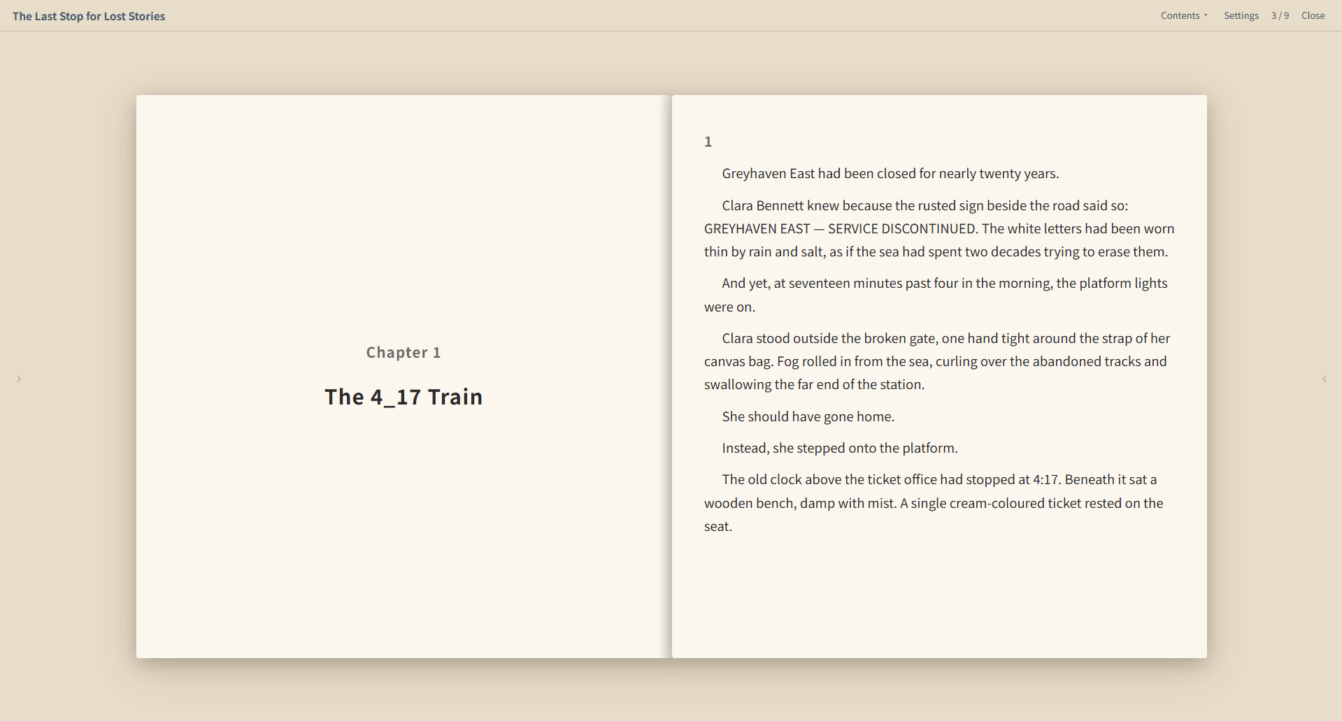BeNovel English book-style reading mode